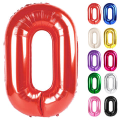 IWERP red number 0 balloon 40-inch bold centerpiece backdrop for events.
