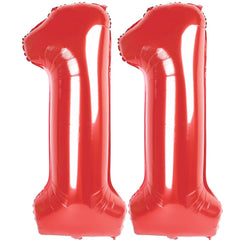 IWERP red 40-inch number 11 balloon for standout birthday photos.