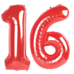 IWERP Red Number 16 Balloon 40-inch creates a bold birthday photo backdrop.