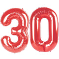 IWERP red 30 number balloon 40-inch creates a bold birthday backdrop.