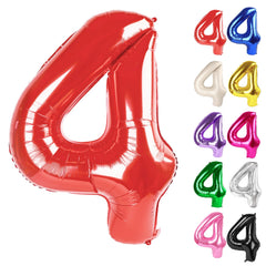 IWERP red number 4 balloon, 40-inch centerpiece for photo-worthy birthday decor.