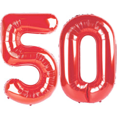 IWERP red number 50 balloon 40 inch as bold photo backdrop for milestones