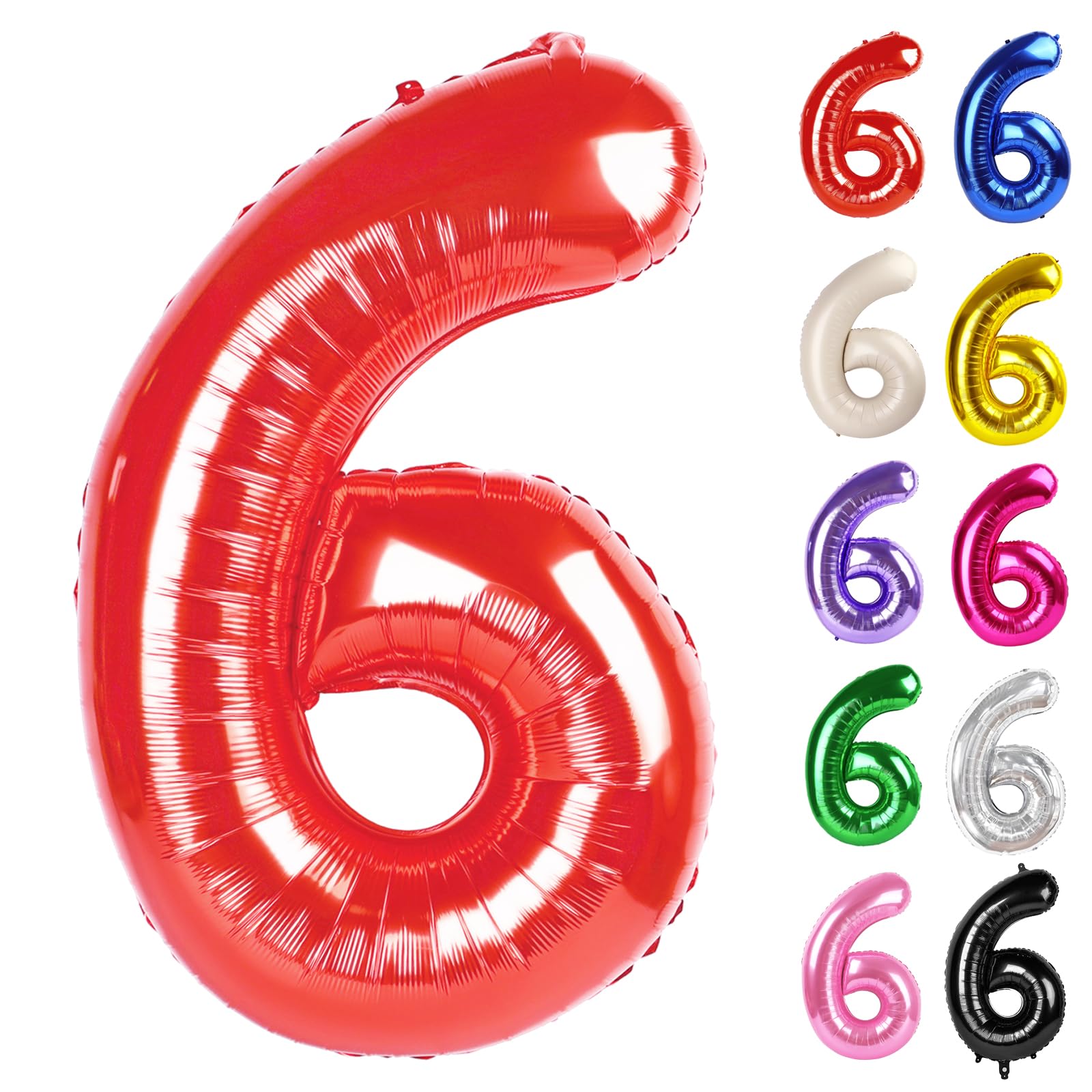 IWERP red number 6 balloon 40-inch centerpiece for eye-catching photos