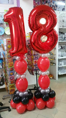 IWERP reusable red 16th balloon storage after the party.