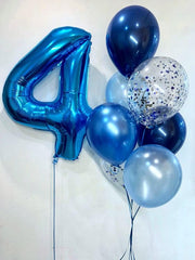 IWERP reusable metallic blue 4-balloon with self-sealing valve.