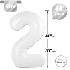 IWERP reusable number 2 balloon white helps extend party décor across events.