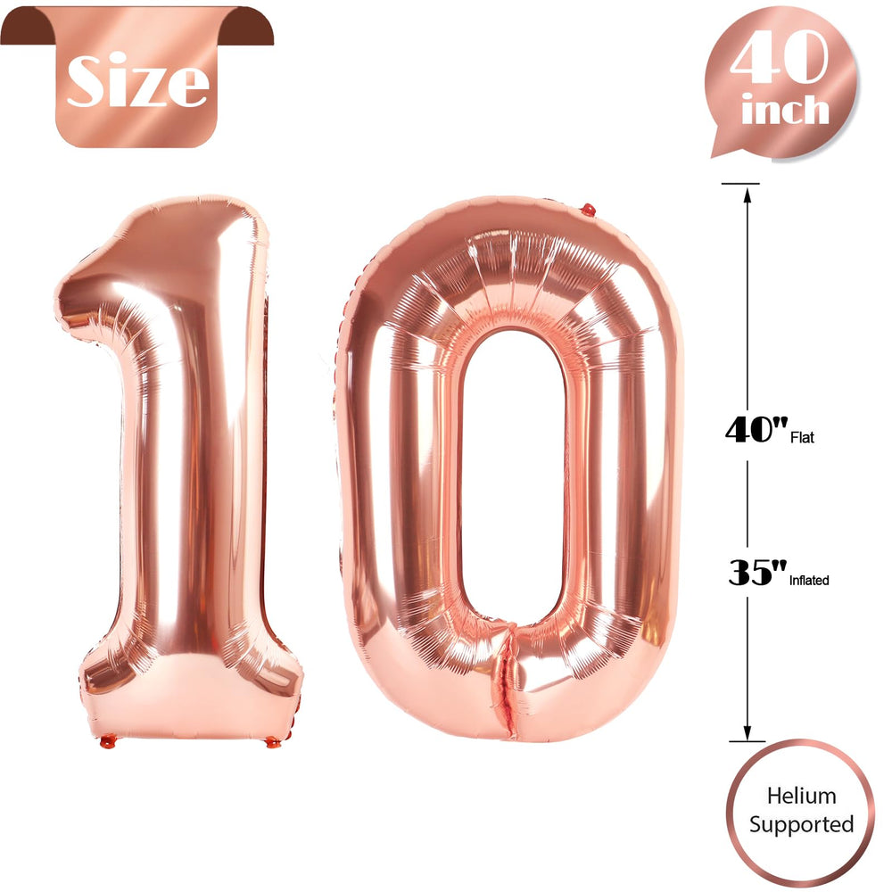 IWERP 40-inch rose gold number balloon adds a touch of elegance.