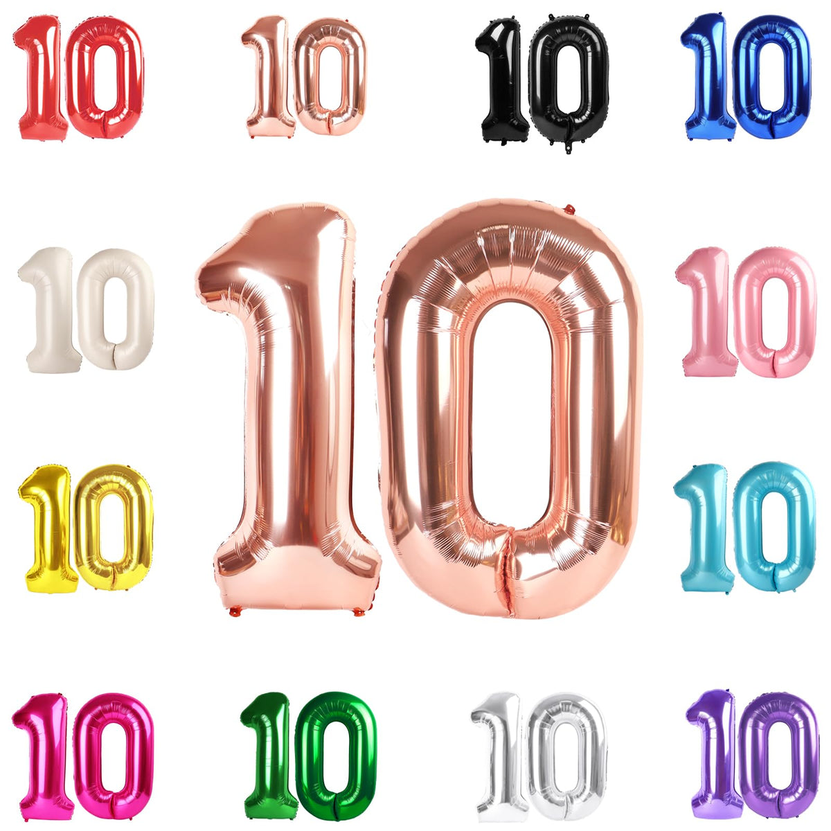 IWERP Rose Gold 40-inch number balloon serves as a bold centerpiece for birthdays.