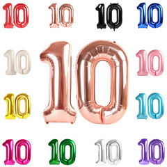 IWERP Rose Gold 40-inch number balloon serves as a bold centerpiece for birthdays.