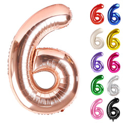 IWERP rose gold 40-inch number 6 balloon ideal as dramatic entrance display.