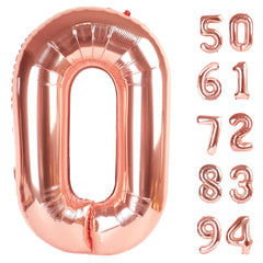IWERP Rose Gold 40 Inch Number Balloon as a bold birthday backdrop.