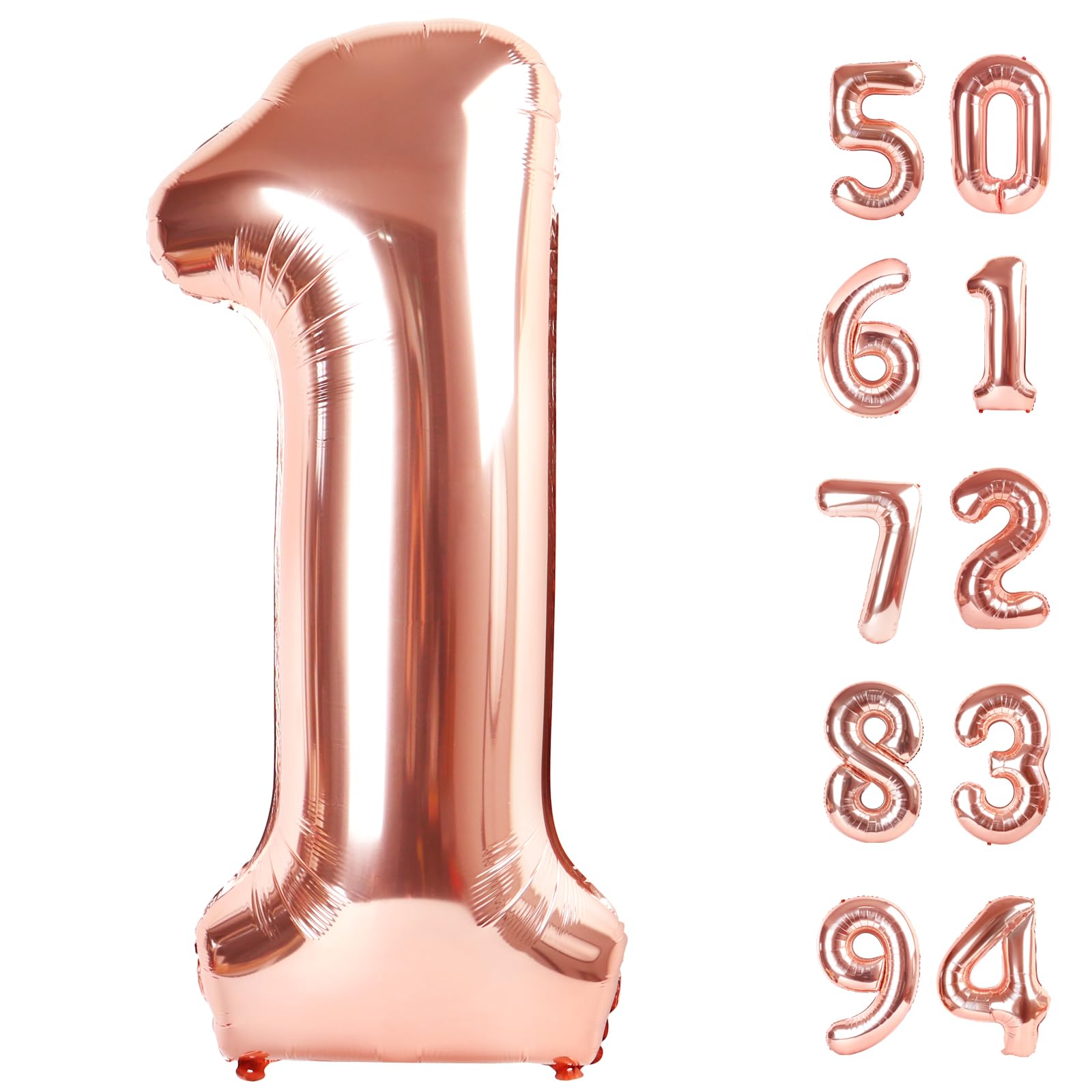 IWERP 40-inch rose-gold number balloon creates a bold birthday photo backdrop.