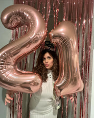 IWERP durable rose gold 7 balloon promises lasting party ambiance.