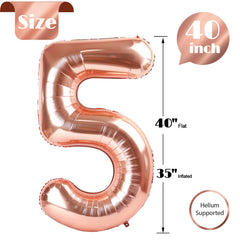 IWERP rose-gold foil balloon inflates easily with straw for quick decorating touch-ups.
