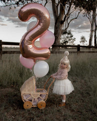 IWERP Rose Gold balloon staged at entrance adds elegant party ambiance.
