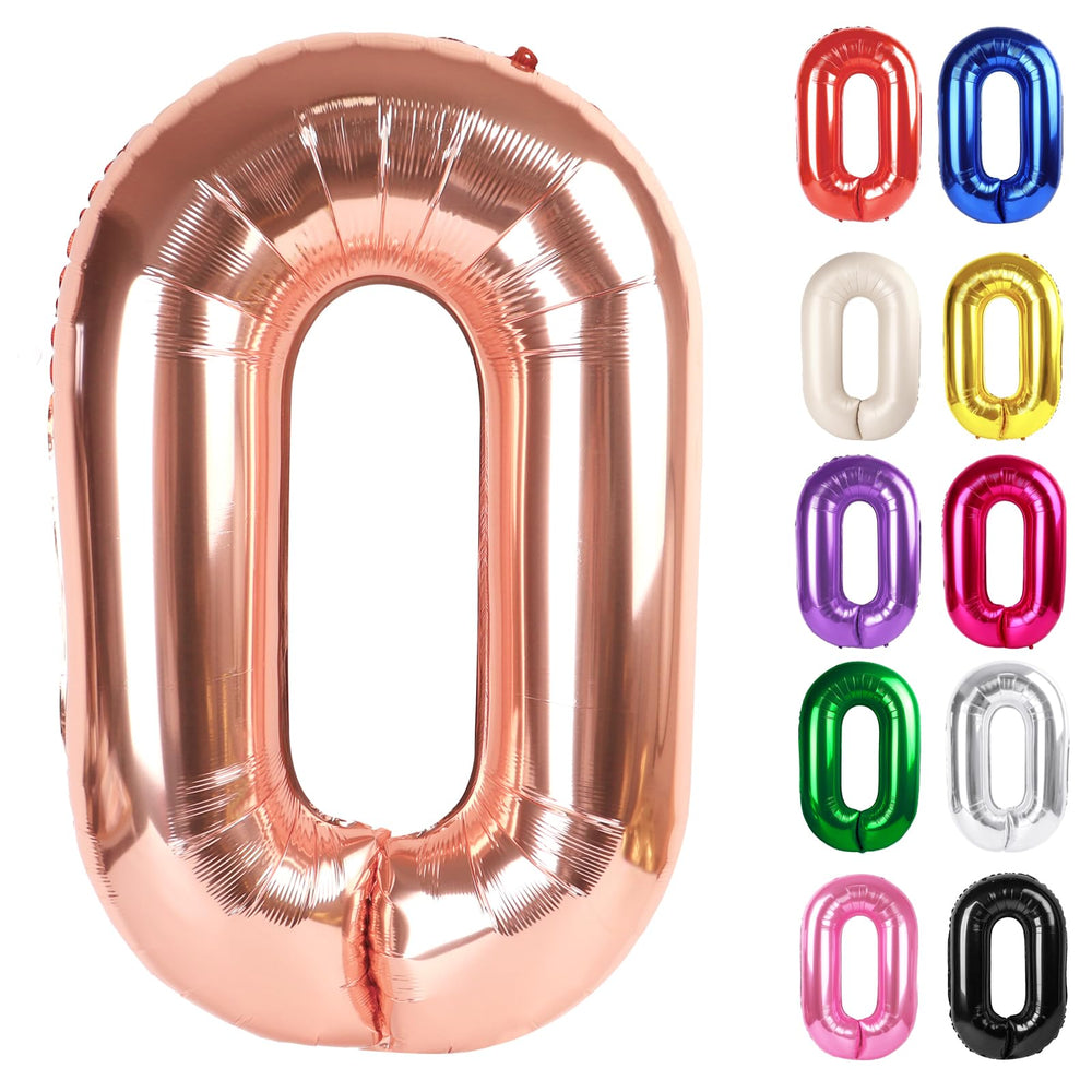 IWERP rose gold 0 balloon 40-inch creates a striking birthday centerpiece.