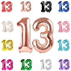 IWERP rose gold number 13th balloon 40inch creates a bold birthday focal point.