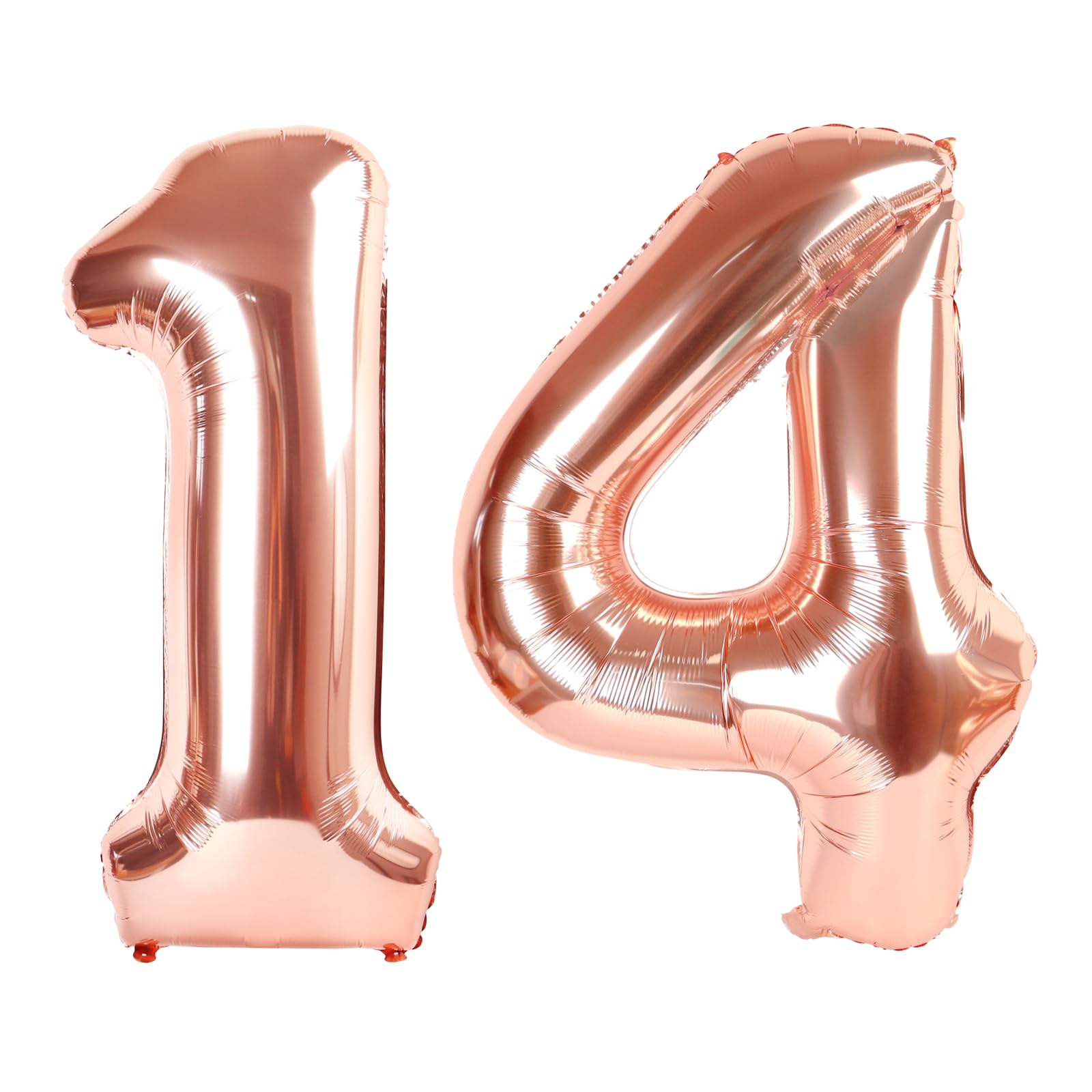 IWERP rose gold 40-inch 14-number balloon creates a striking birthday backdrop.