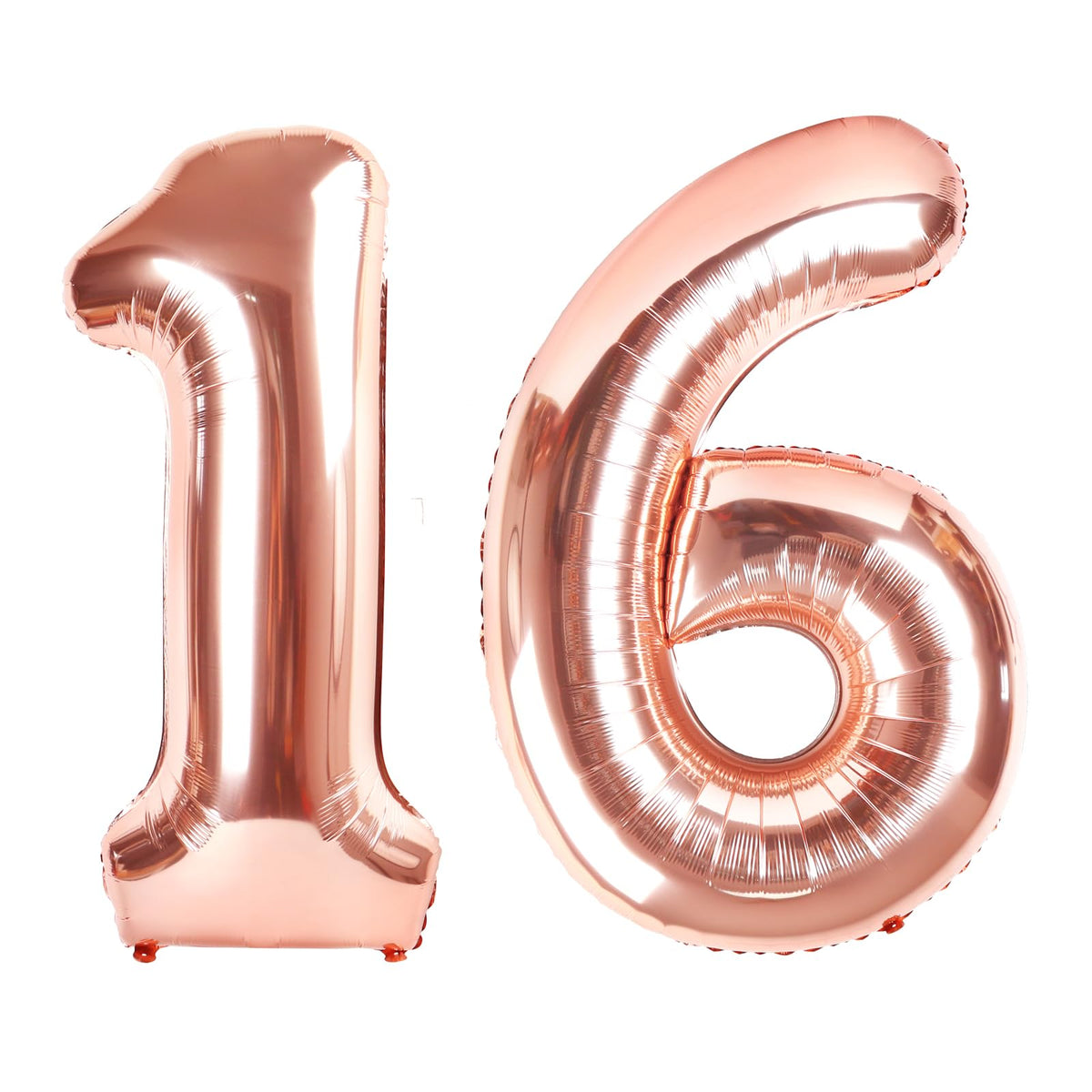IWERP rose gold number 16 balloon, 40 inch, creates a stunning birthday backdrop.