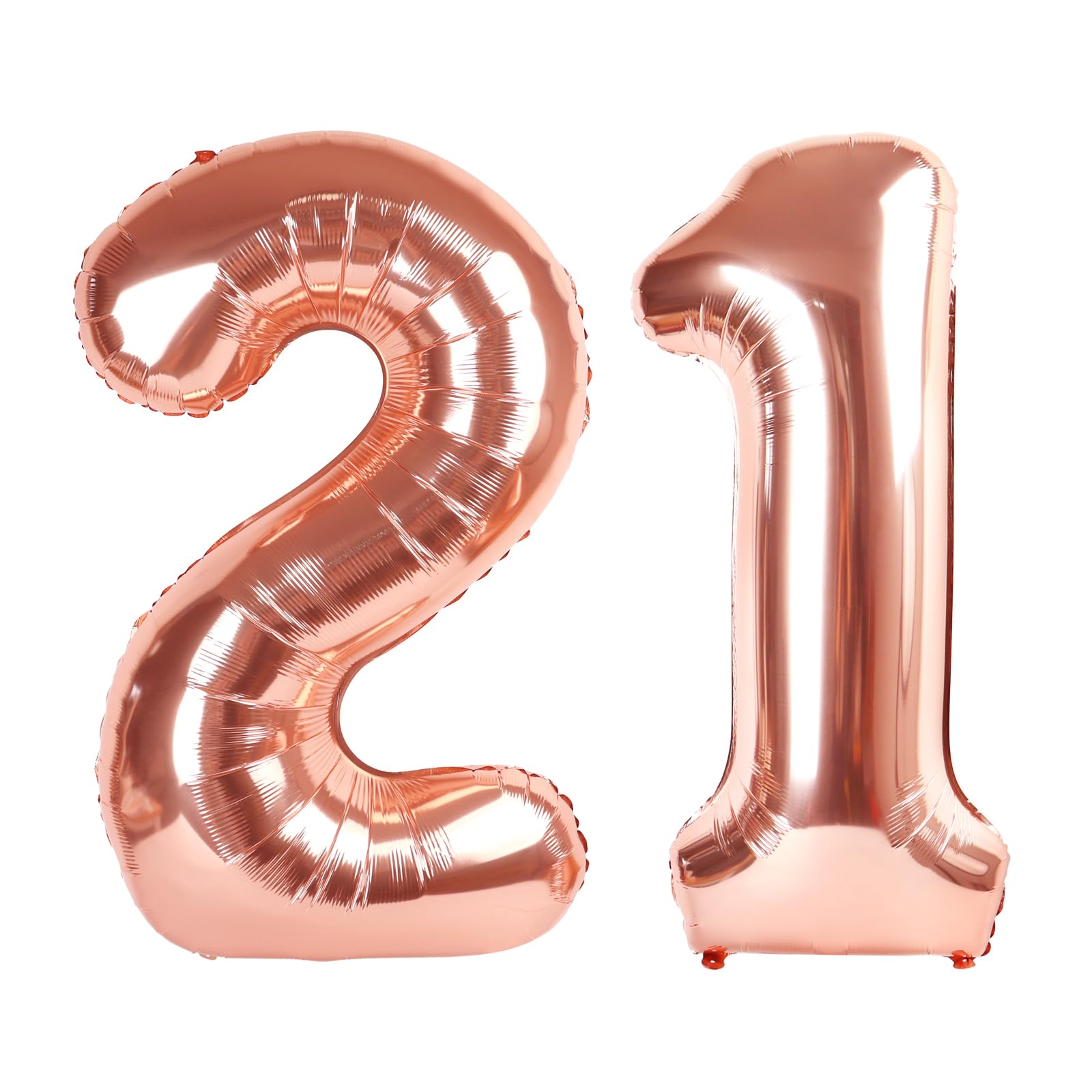IWERP Rose Gold Number 21 balloon 40-inch creates a stunning photo backdrop.