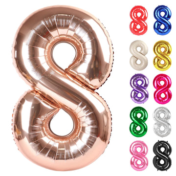 IWERP Rose Gold Number 8 Balloon 40 Inch adds a focal point for photos.
