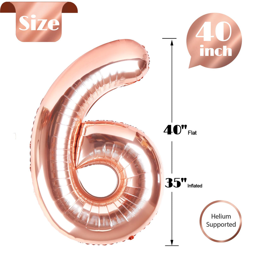 IWERP 6-number foil balloon adds instant party elegance.