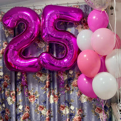 IWERP rosy purple number 1 balloon ready to float or hang for versatile decor.