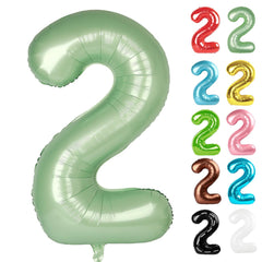 IWERP Sage Green 2 Balloon 40 inch full display used as a photo backdrop.