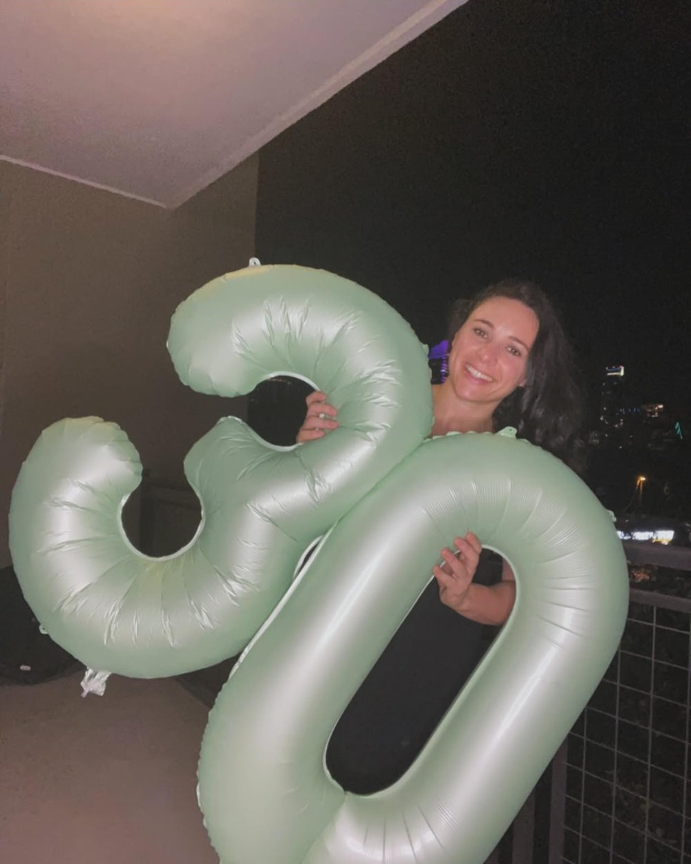 IWERP Sage Green 2 Balloon backdrop setup for versatile party decor.