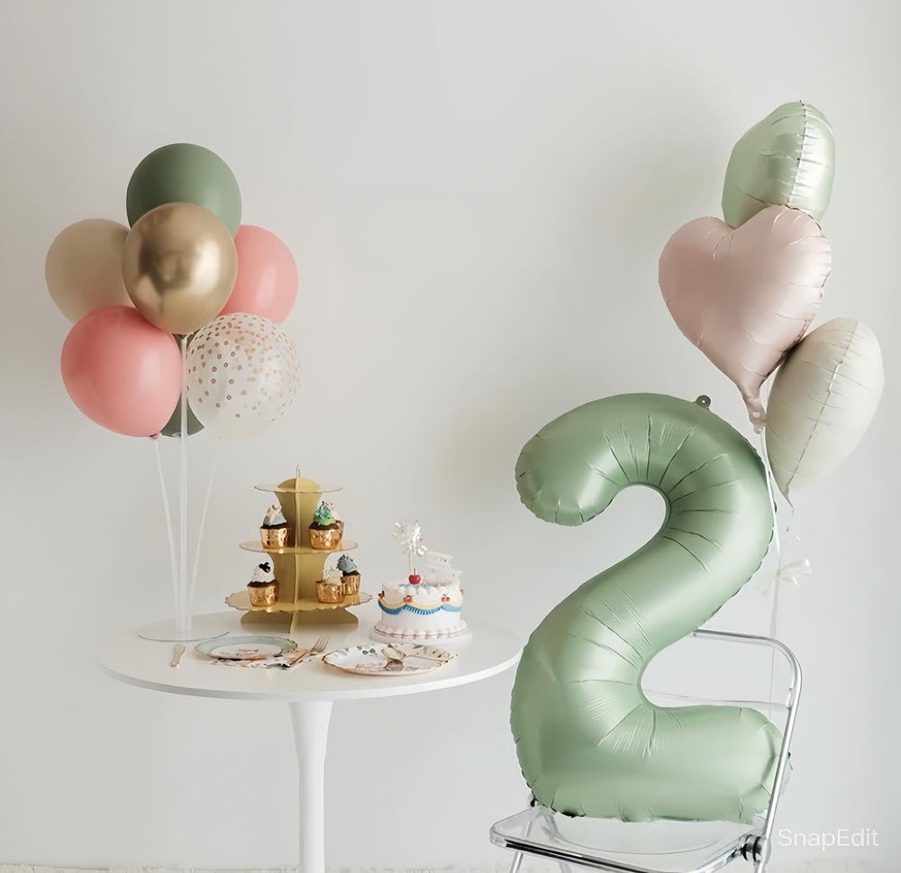 Entrance decor with IWERP sage green balloon creates an elegant welcome