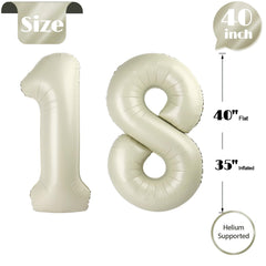 IWERP self sealing cream 18th birthday balloon for easy inflation and reuse.