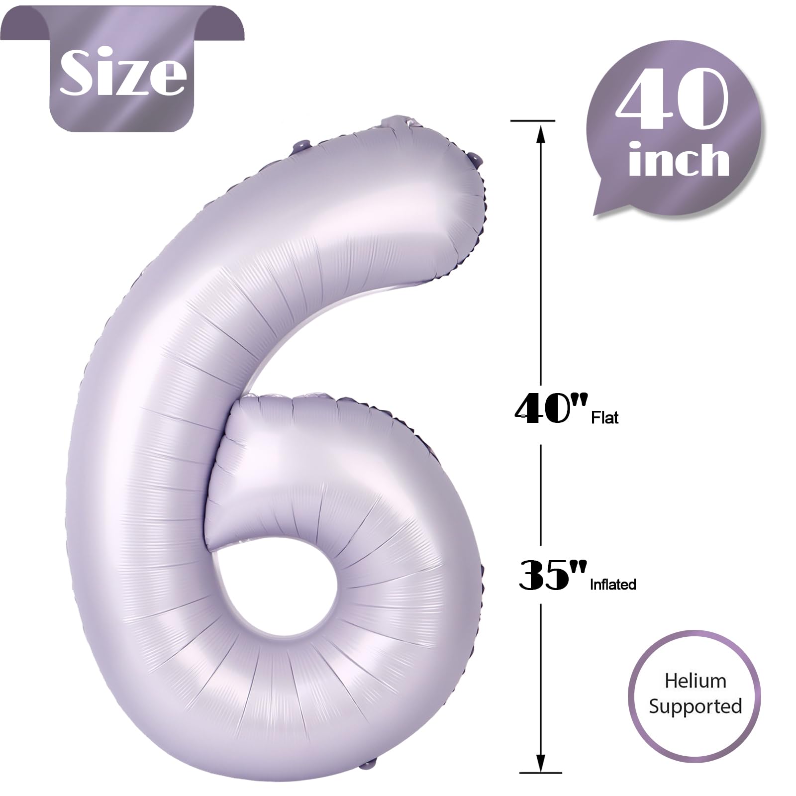 IWERP Self-sealing lavender 6-balloon enables easy inflation and reuse.
