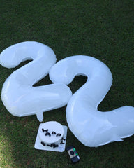 IWERP self-sealing number 2 balloon white simplifies inflation and reuse.