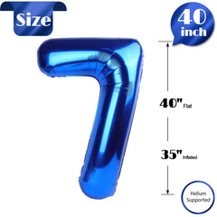 IWERP self-sealing number balloon 7 blue for quick setup.