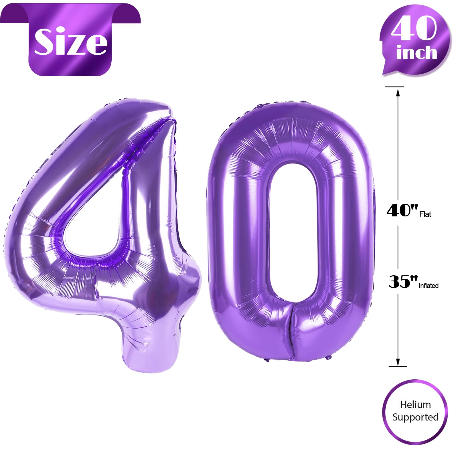 IWERP self-sealing reusable purple 40-balloon for easy storage.
