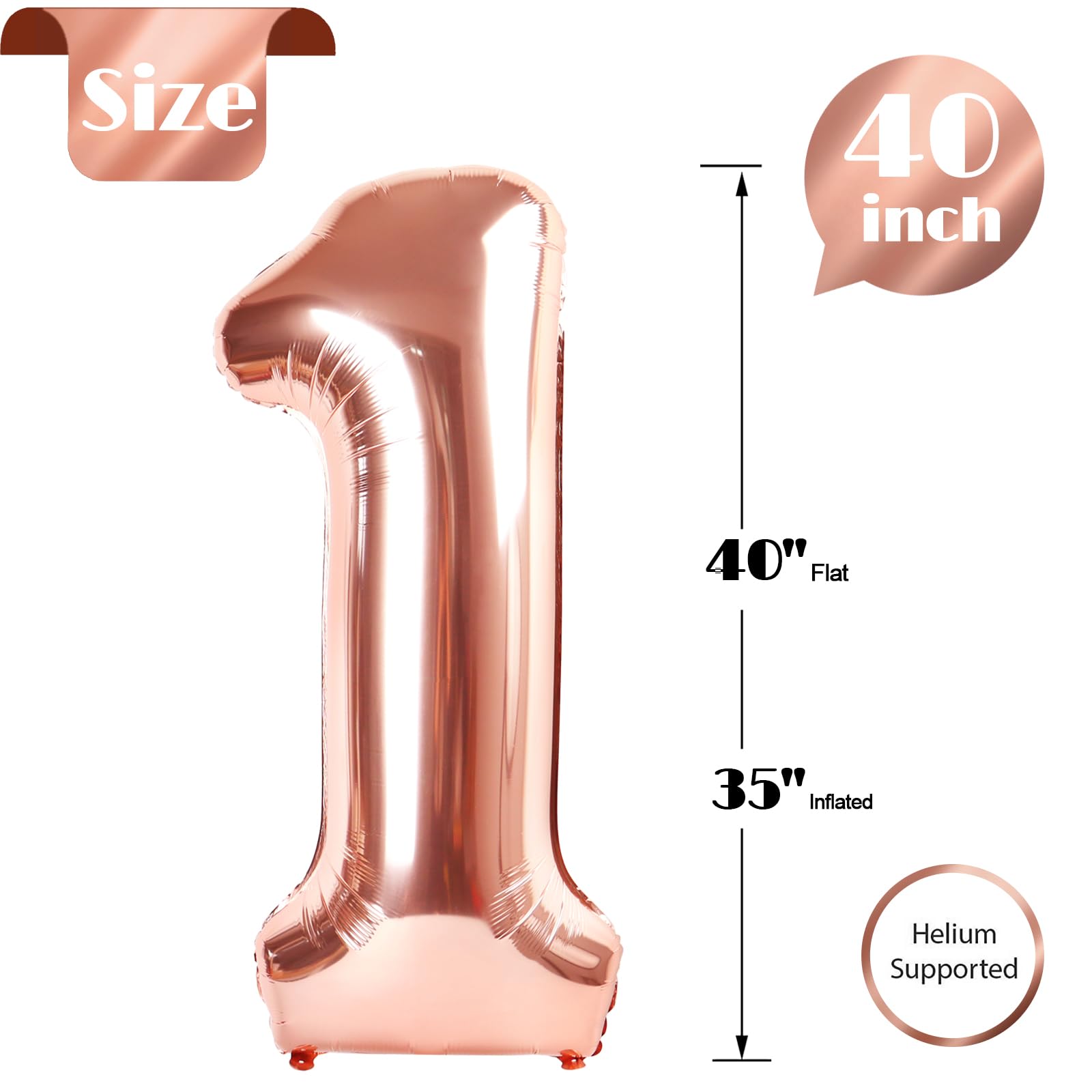 IWERP self-sealing reusable rose gold balloon simplifies storage and reuse.