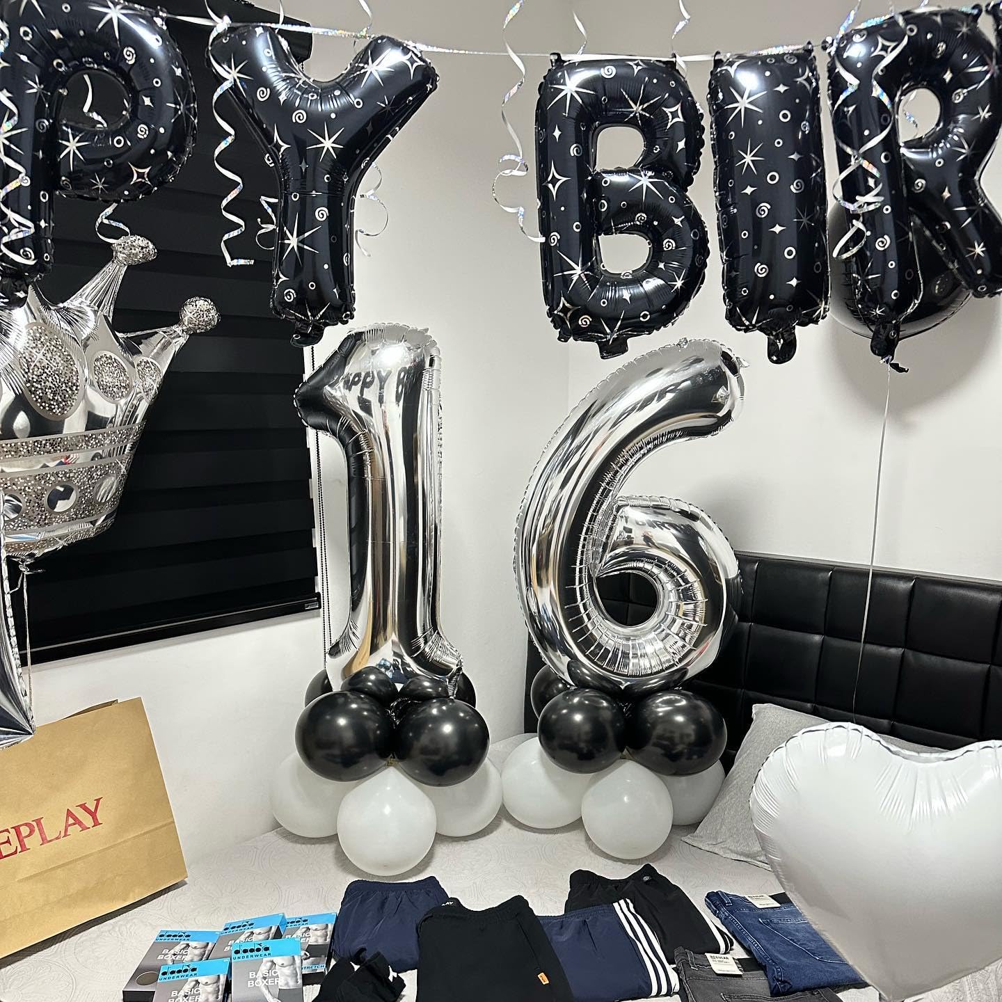 IWERP silver 16 balloon stage backdrop decoration