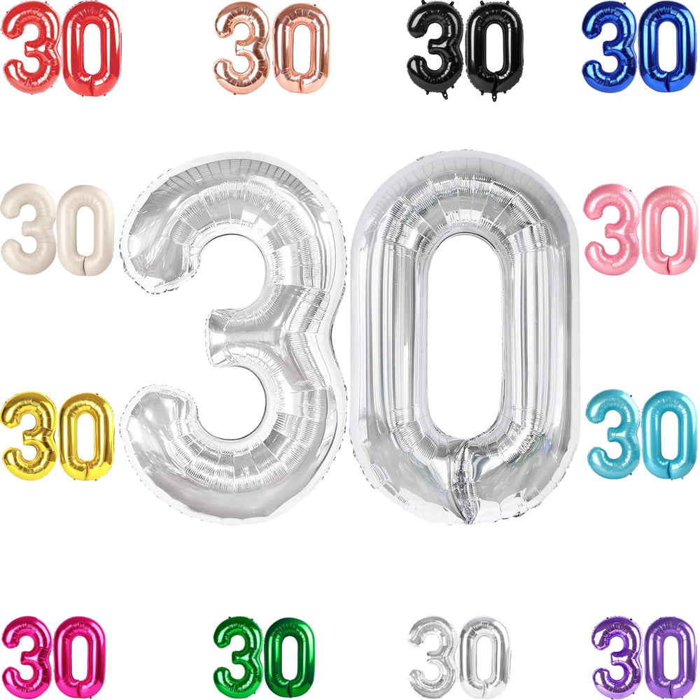 IWERP silver 30 balloon 40-inch creates a striking entrance backdrop.