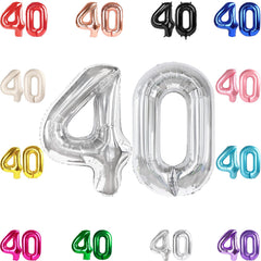 IWERP silver 40 balloon number 40-inch creates a bold photo backdrop