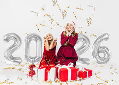 Silver 40-inch numeral decor for elegant party backdrops.