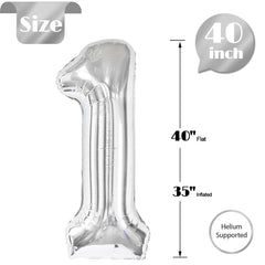 IWERP Silver Number 1 Balloon pro decor idea for milestone events.