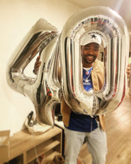 IWERP silver number balloon hanging decor adds a focal point to any party
