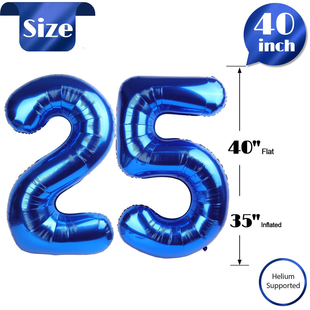 IWERP reusable blue 25th balloon in metallic finish adds lasting value.