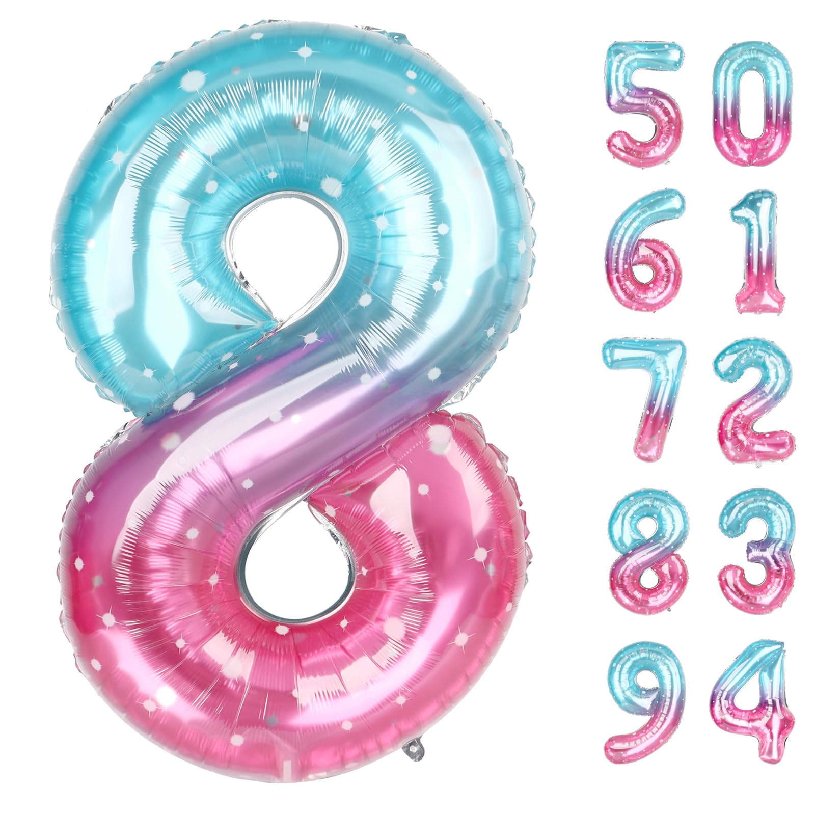 IWERP Starry Sky 8 Balloon, front view, ideal for dramatic birthday photo focal point.