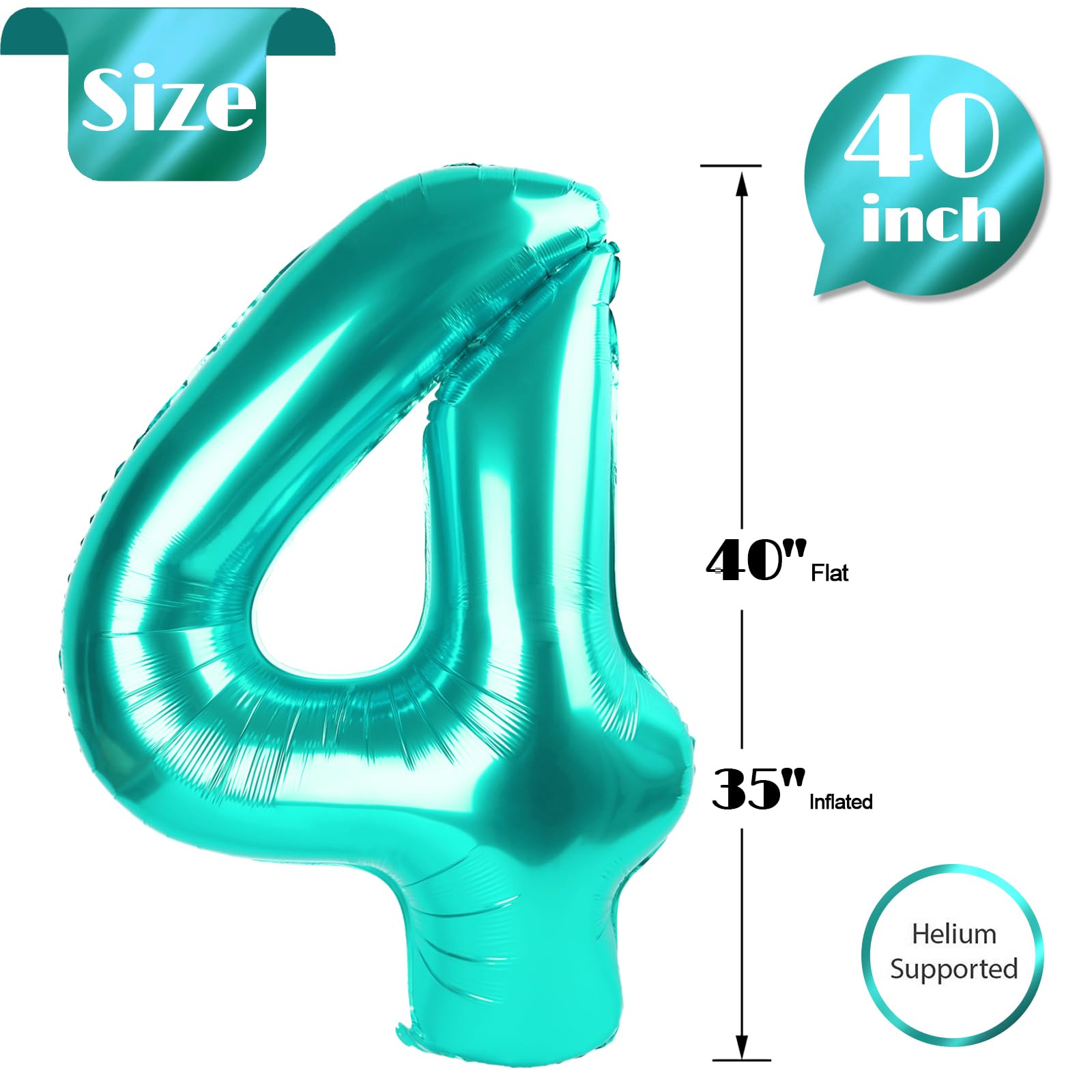 IWERP Teal number 4 close-up highlights shiny finish and quality details