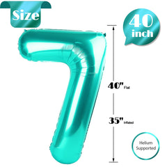 IWERP Teal Number 7 balloon adds elegant decor to walls.