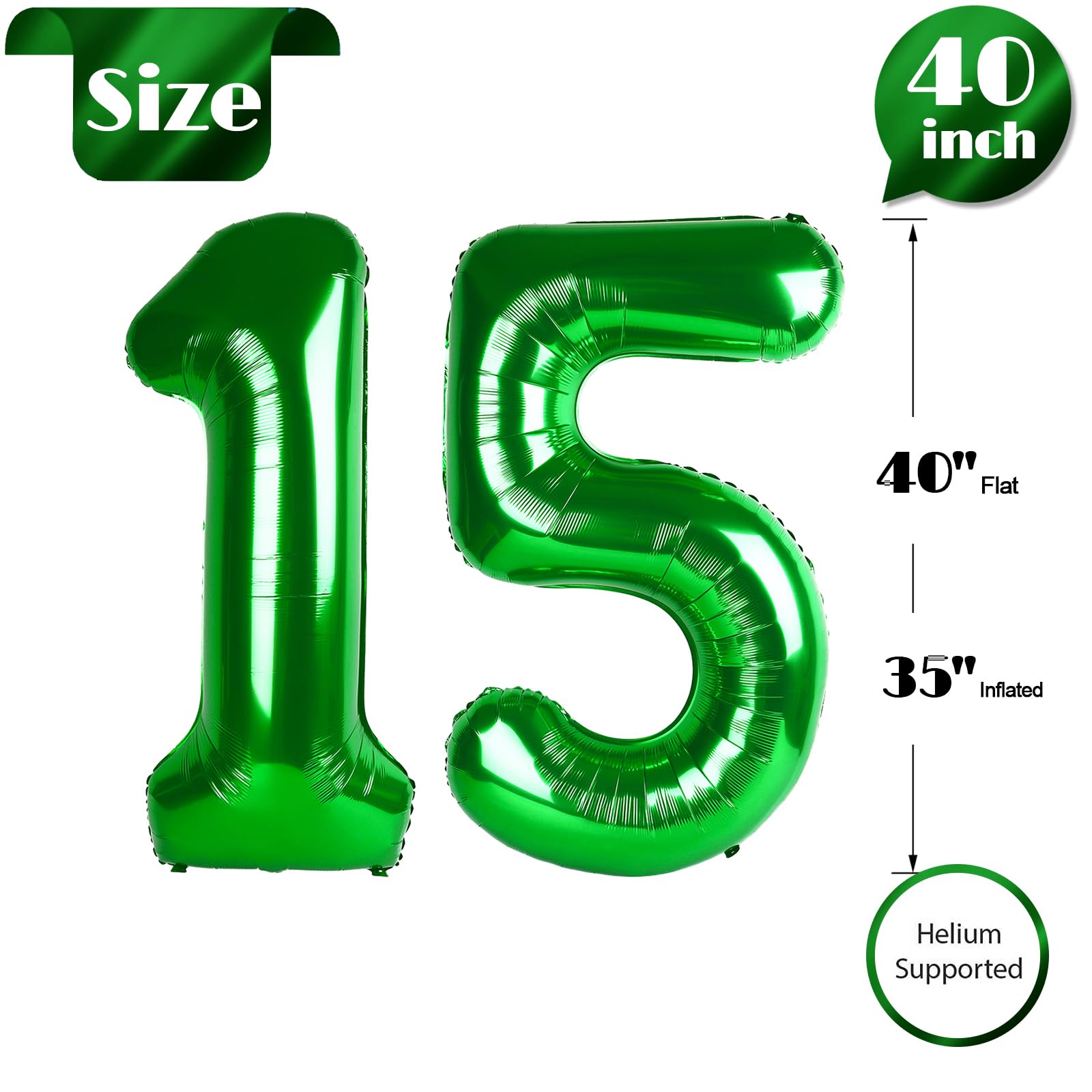 IWERP vibrant green foil balloon with glossy finish for a glamorous event focal point.