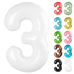 IWERP white 3-balloon 40inch creates a bold birthday focal point for photos