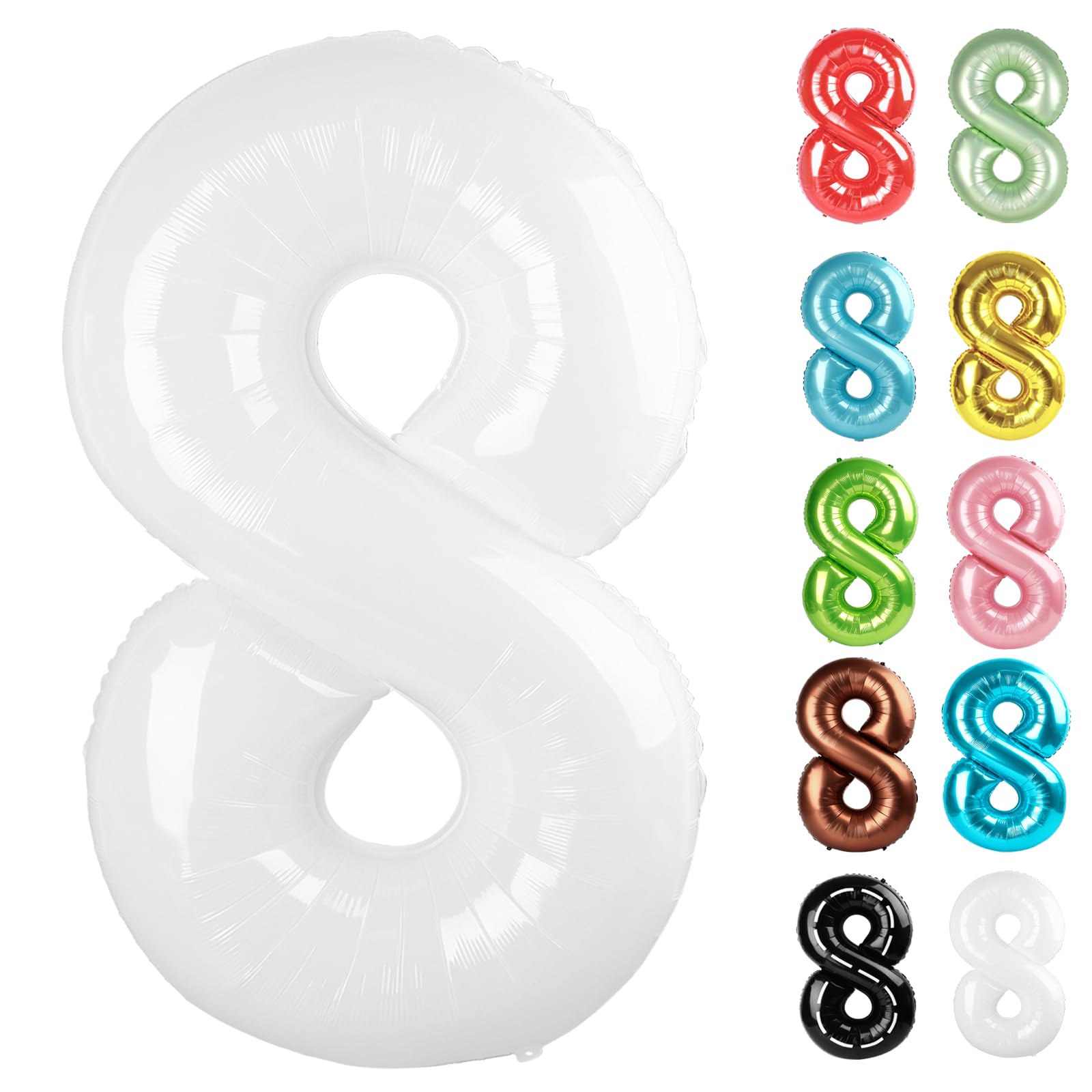 IWERP White Number 8 Balloon 40-Inch creates a dramatic photo backdrop