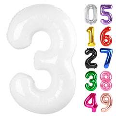 IWERP White Number 3 Balloon 40 Inch for a dramatic photo backdrop